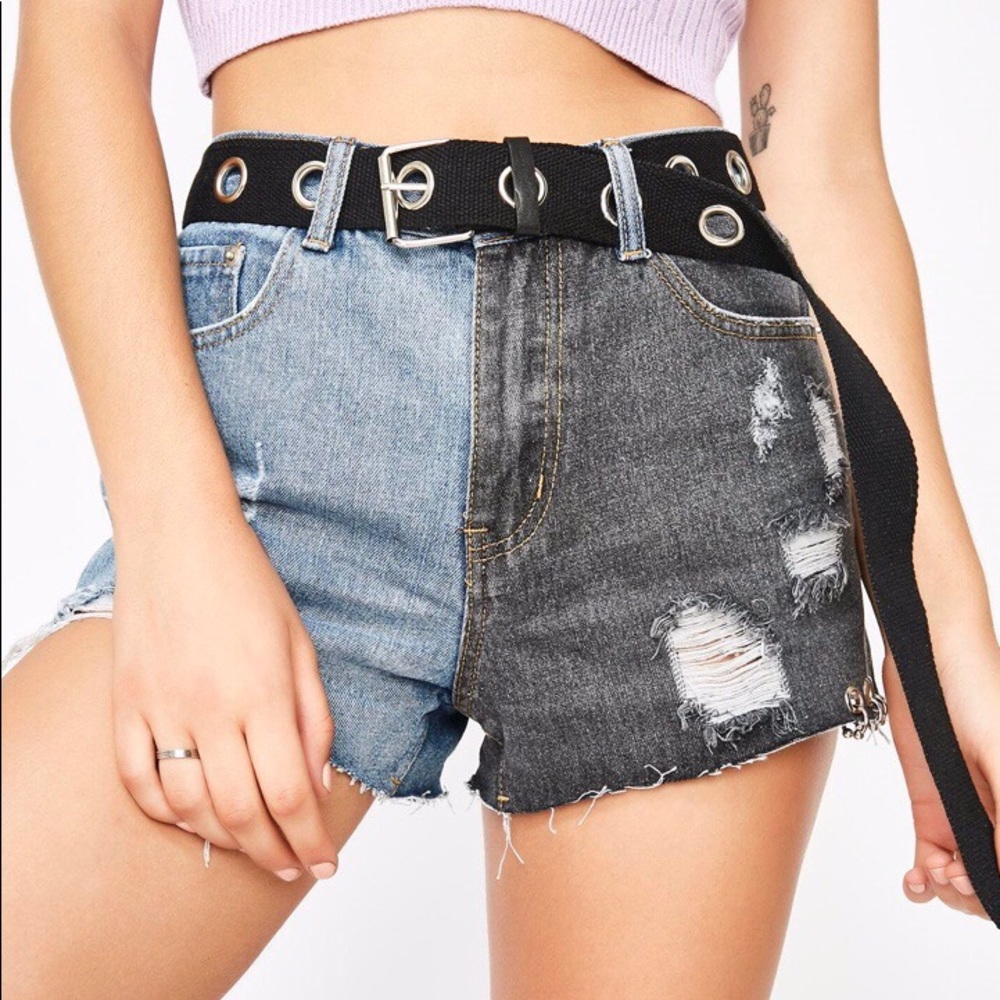Never Commit denim shorts Dollskill